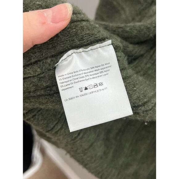 Lululemon Cardigan M/L Twin Rib Sweater Wrap Olive Green LW3FHLS Women’s - Picture 4 of 5